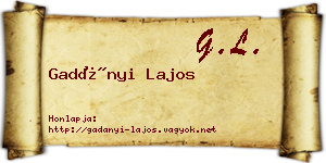 Gadányi Lajos névjegykártya